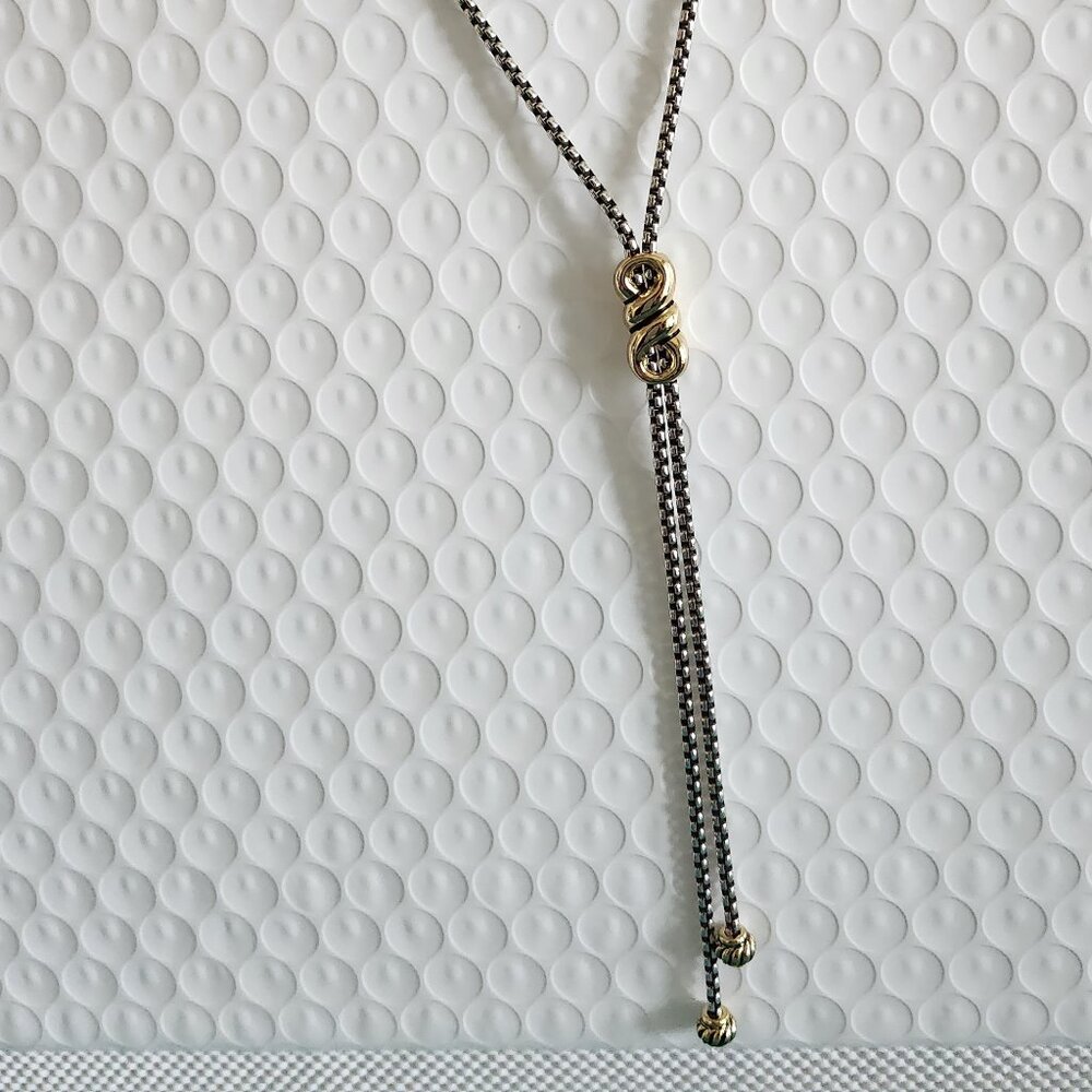 Brighton Interlok Two Tone Lariat Necklace